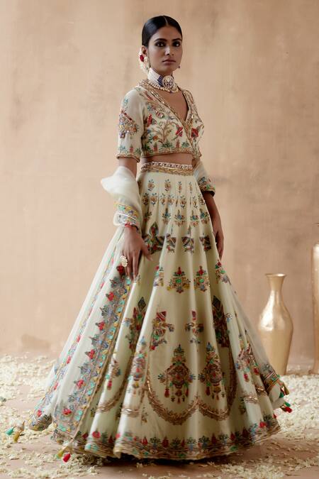 Buy Aman Takyar Green Organza, Silk Embroidery, Beads, Sequins, Floral Bridal Lehenga Set Online at Aza Fashions Buy_Aman Takyar_Green Organza, Silk Embroidery, Beads, Sequins, Floral Bridal Lehenga Set _Online_at_Aza_Fashions