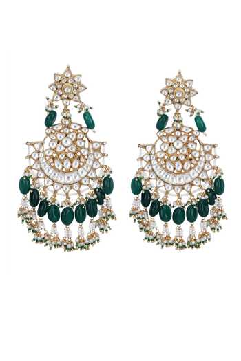 Shop_Auraa Trends_Green Beads Kundan Embellished Pendant Choker Set 