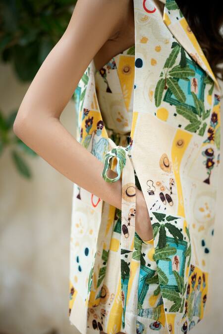 Shop_Nassh_Multi Color Linen Square Neck Summer Vibe Print Shacket Set_Online_at_Aza_Fashions