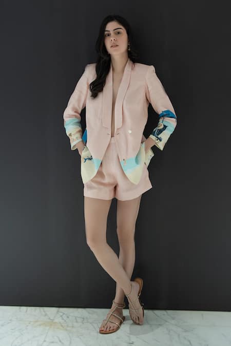 Nassh Atlan Printed Blazer & Shorts Set 