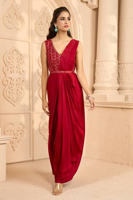 Buy Pink Shimmer Chiffon Embellished Round Saree Gown For Women by Rohit  Gandhi + Rahul Khanna Online at Aza Fashions.