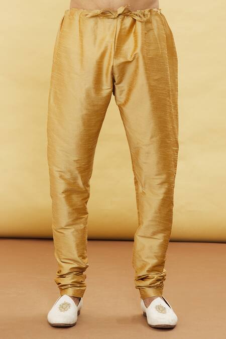 Arihant Rai Sinha_Maroon Silk Embroidery Floret Kurta And Churidar Set _at_Aza_Fashions