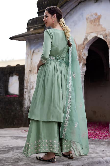 Seher Jaipur Nida Embroidered Kurta Sharara Set 