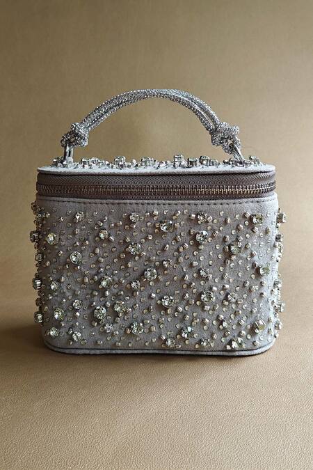 Small Sicily Bag with All Over Gemstone Embellishment