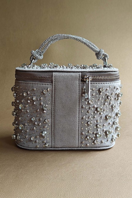 Plode Rectangle Shaped Stone Embellished Vanity Bag 