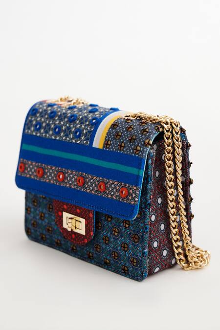 Buy The Garnish Company Blue Mirror Hazel Work Sling Bag Online at Aza Fashions Buy_The Garnish Company_Blue Mirror Hazel Work Sling Bag _Online_at_Aza_Fashions