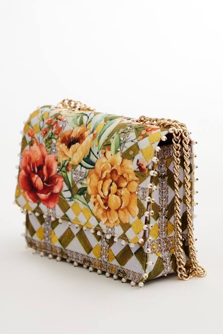Buy The Garnish Company Yellow Pearls Peonies Print Sling Bag Online at Aza Fashions Buy_The Garnish Company_Yellow Pearls Peonies Print Sling Bag _Online_at_Aza_Fashions