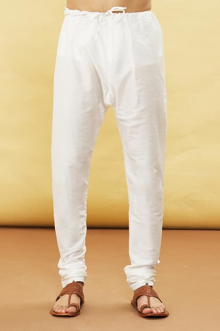 Arihant Rai Sinha_Blue Silk Embroidery Sleeve Kurta And Churidar Set _at_Aza_Fashions