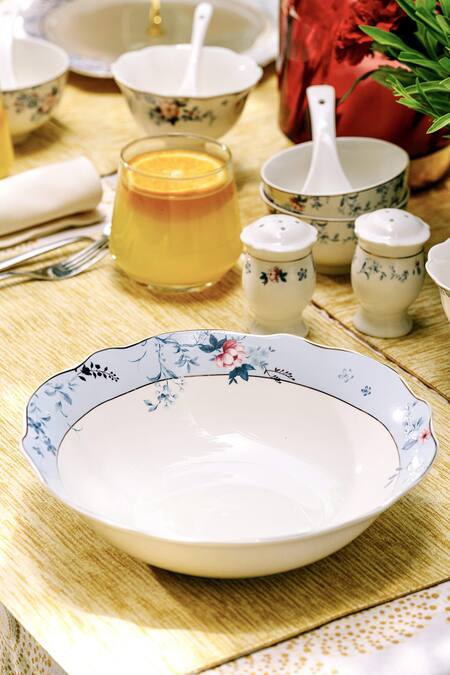 Vigneto_Blue Finest Premium Porcelain Spring Meadows Pattern Dinner Set_at_Aza_Fashions