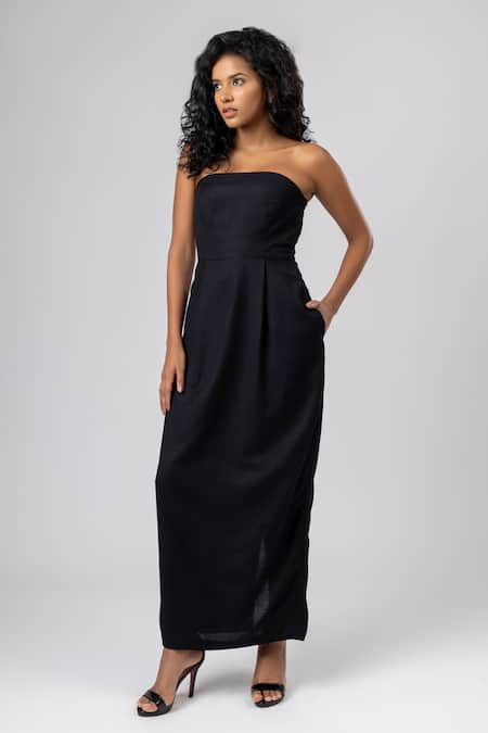 Plain strapless clearance dress