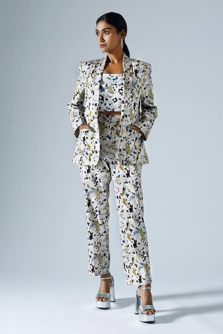 KLAD Geometric Abstract Print Blazer 