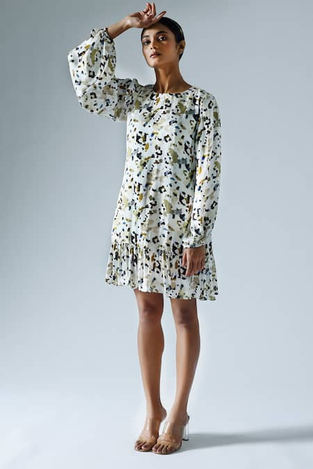 KLAD Abstract Geometric Print Shift Dress 