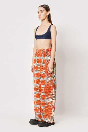 Two Point Two_Off White 100% Cotton Poplin Digital Printed Samurai Mahjon Pant _Online_at_Aza_Fashions