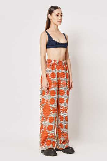 Shop_Two Point Two_Off White 100% Cotton Poplin Digital Printed Samurai Mahjon Pant _Online_at_Aza_Fashions