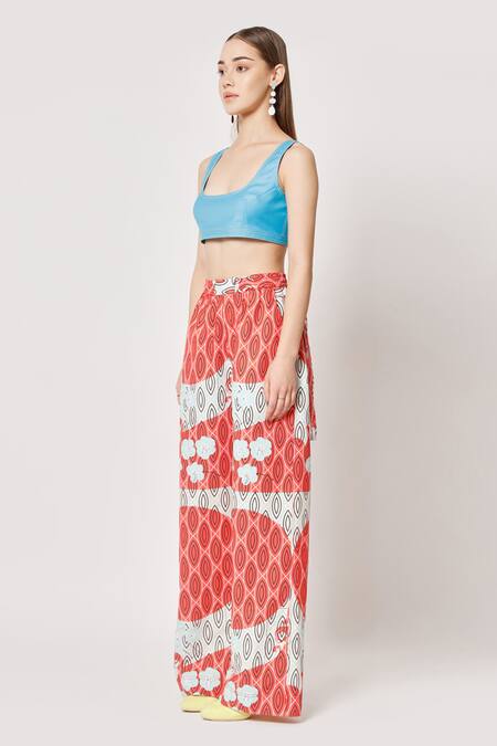 Buy_Two Point Two_Off White 100% Cotton Poplin Digital Printed Samurai Bald Lime Pant _Online_at_Aza_Fashions