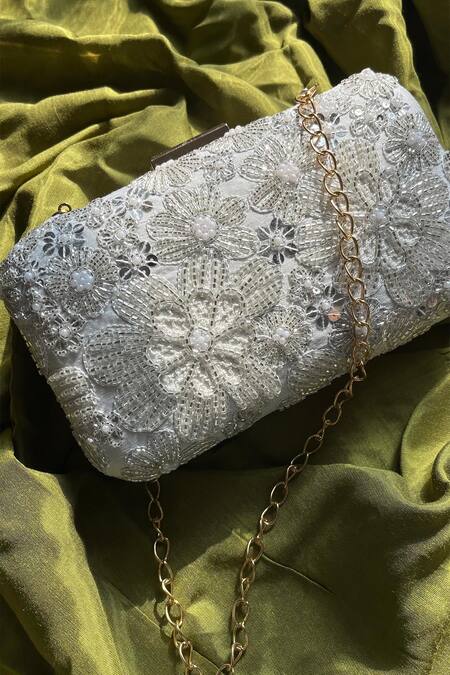 Feza Bags Elixir Floral Embroidered Clutch 