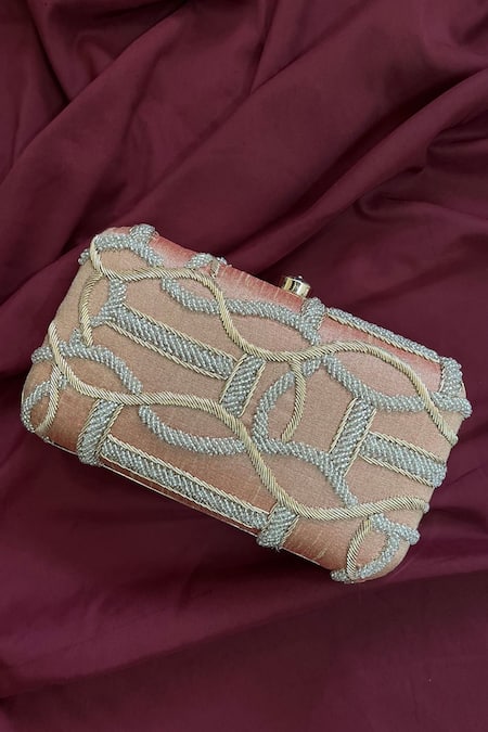 Feza Bags Indo-Zardozi Embroidered Clutch 