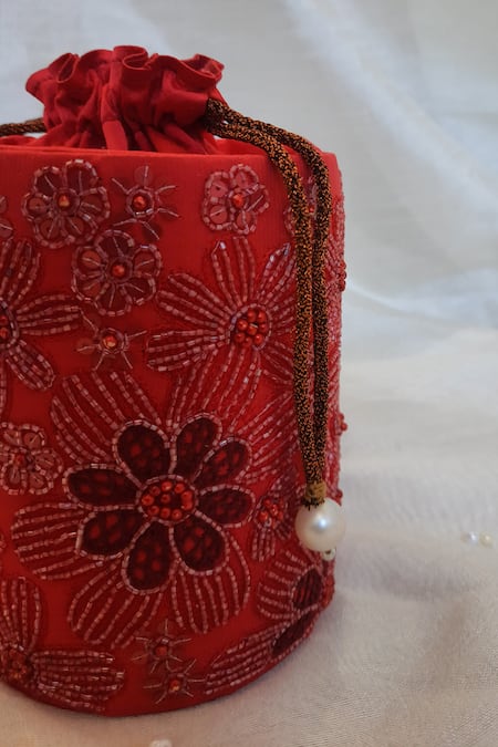 Feza Bags Elixir Bloom Embroidered Cylinder Bag 