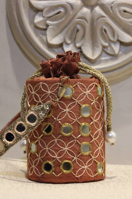 Feza Bags Juno Mirror Embroidered Cylinder Bag 