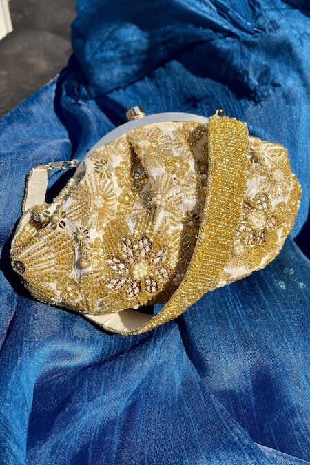 Feza Bags Elixir Floral Embroidered Clutch 