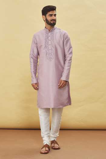 Buy Arihant Rai Sinha Pink Silk Embroidery, Metallic Thread Old Rose Blend Kurta Set Online at Aza Fashions Buy_Arihant Rai Sinha_Pink Silk Embroidery, Metallic Thread Old Rose Blend Kurta Set _Online_at_Aza_Fashions