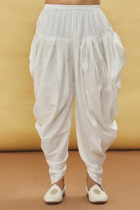 Arihant Rai Sinha Grey Silk, Cotton Embroidery Cuff Kurta And Dhoti Pant Set at Aza Fashions Arihant Rai Sinha_Grey Silk, Cotton Embroidery Cuff Kurta And Dhoti Pant Set _at_Aza_Fashions