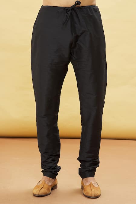 Arihant Rai Sinha_Blue Silk Embroidery Thread Work Bodice Kurta And Churidar Set _at_Aza_Fashions