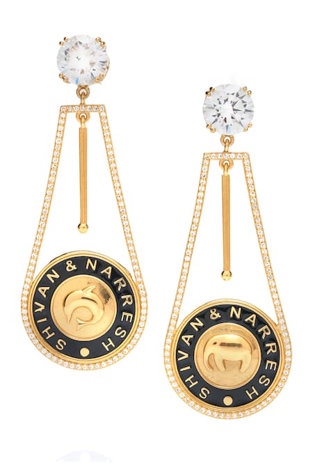 Aulerth X Shivan And Narresh Numisma Pendulum Carved Earrings 