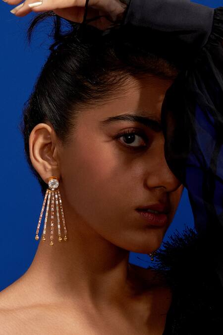 Buy_Aulerth X Shivan And Narresh_White Crystals, Stones Numisma Stardust Earrings _Online_at_Aza_Fashions