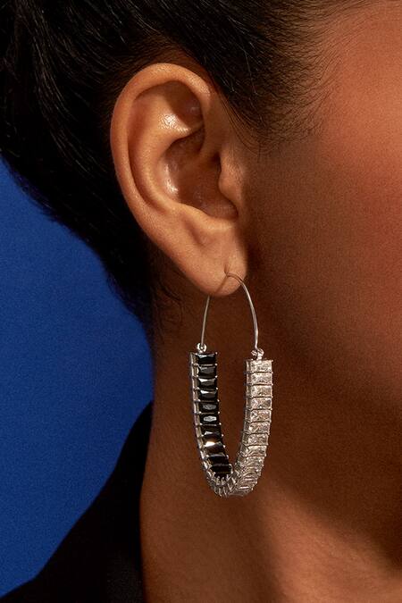 Aulerth X Shivan And Narresh_Black Crystals Numisma Celestial Hoops _Online_at_Aza_Fashions