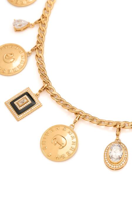 Buy_Aulerth X Shivan And Narresh_Black Numisma Charm Necklace _Online_at_Aza_Fashions