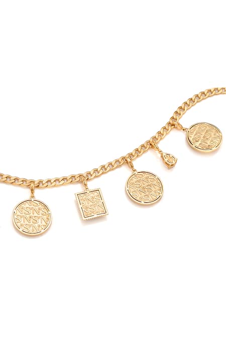 Shop_Aulerth X Shivan And Narresh_Black Numisma Charm Necklace _Online_at_Aza_Fashions