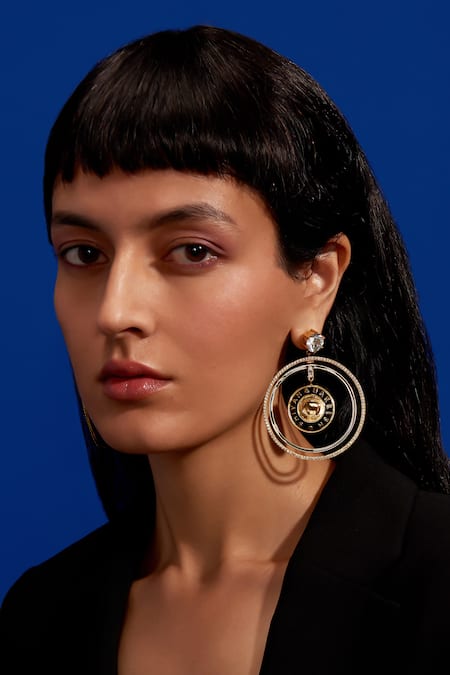 Aulerth X Shivan and Narresh Numisma Annular Stone Embellished Cutwork Earrings 