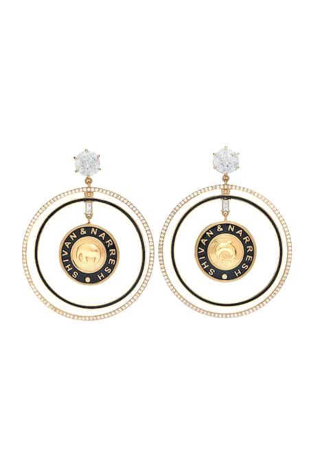Aulerth X Shivan And Narresh Numisma Annular Stone Embellished Cutwork Earrings 