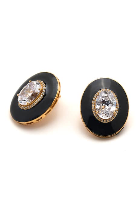 Aulerth X Shivan And Narresh Numisma Nyx Enamel Work Stud Earrings 