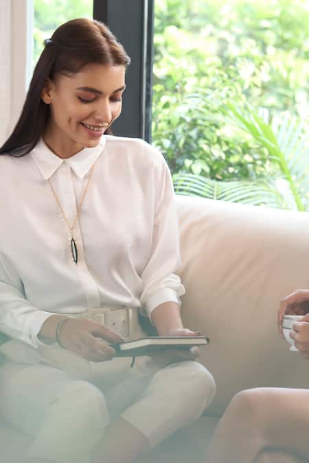 Shop_Aulerth X Shivan And Narresh_Black Numisma Enamel Work Pendant Necklace _Online_at_Aza_Fashions