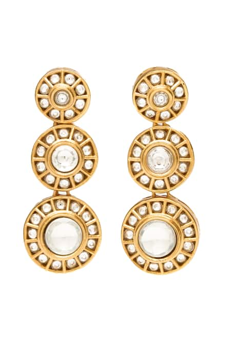 Aulerth X Suneet Varma White Engineered Stones Embellished Moon Drop Earrings 