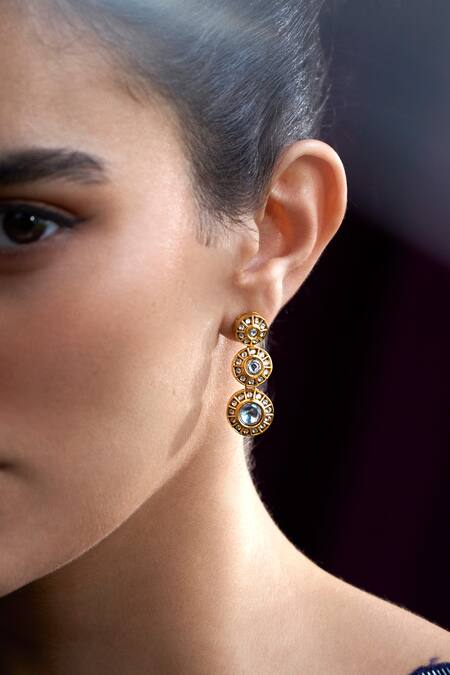 Aulerth X Suneet Varma Stone Embellished Moon Drop Earrings 