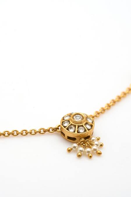 Buy_Aulerth X Suneet Varma_White Kundan Embellished Necklace _Online_at_Aza_Fashions