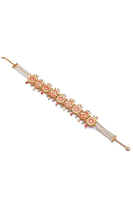 Shop_Aulerth X Suneet Varma_White Noor Stone Embellished Choker Necklace _Online_at_Aza_Fashions