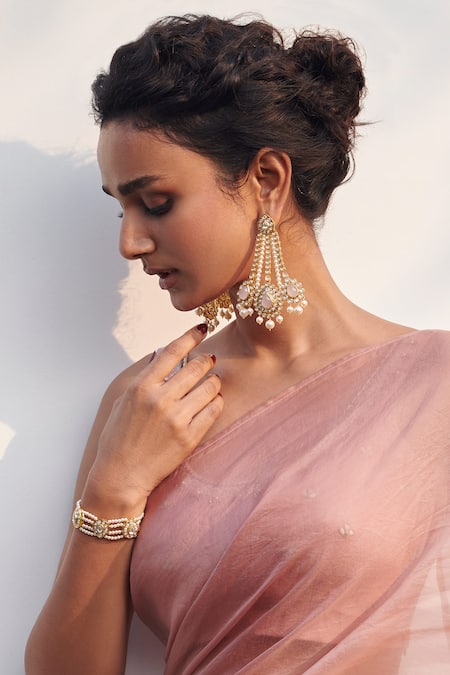 Aulerth X Suneet Varma_White Crystals Harlow Stone Embellished Bracelet _Online_at_Aza_Fashions