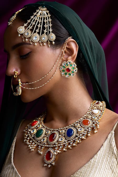 Shop_Aulerth X Suneet Varma_White Nasrin Stone Embellished Pasa _Online_at_Aza_Fashions