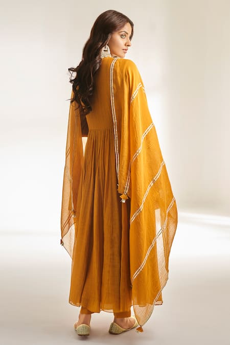 Almaari By Pooja Patel Yoke Hand Embroidered Anarkali Set 