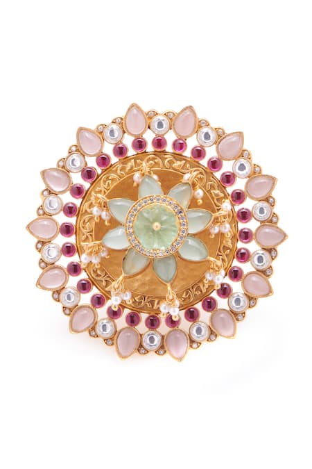 Aulerth X Tribe Amrapali Dahlia Stone Embellished Ring 