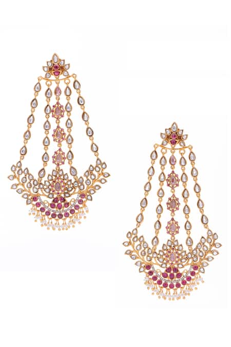 Aulerth X Tribe Amrapali Essence Of Regalia Stone Embellished Dangler Earrings 