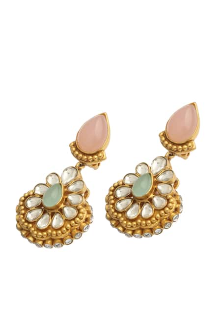 Aulerth X Tribe Amrapali Hymns Of Springtime Stone Embellished Dangler Earrings 