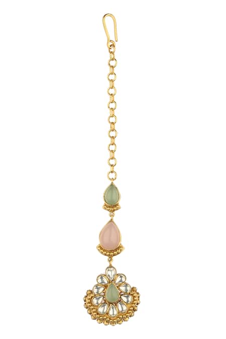 Aulerth X Tribe Amrapali Hymns Of Springtime Stone Embellished Maangtikka 