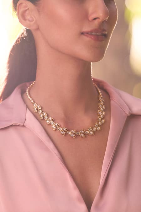 Aulerth X Tribe Amrapali Gulmohar Luminous Stone Embellished Necklace 