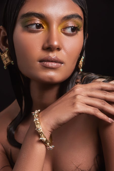 Aulerth X JJ Valaya Multi Color Crystals, Stones Embellished Bangle - Single Pc 