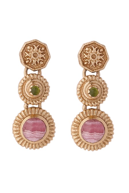 Aulerth X JJ Valaya Stone Embellished Drop Earrings 